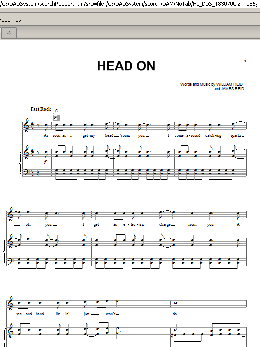 Pixies Head On Sheet Music Notes & Chords for Piano, Vocal & Guitar (Right-Hand Melody) - Download or Print PDF