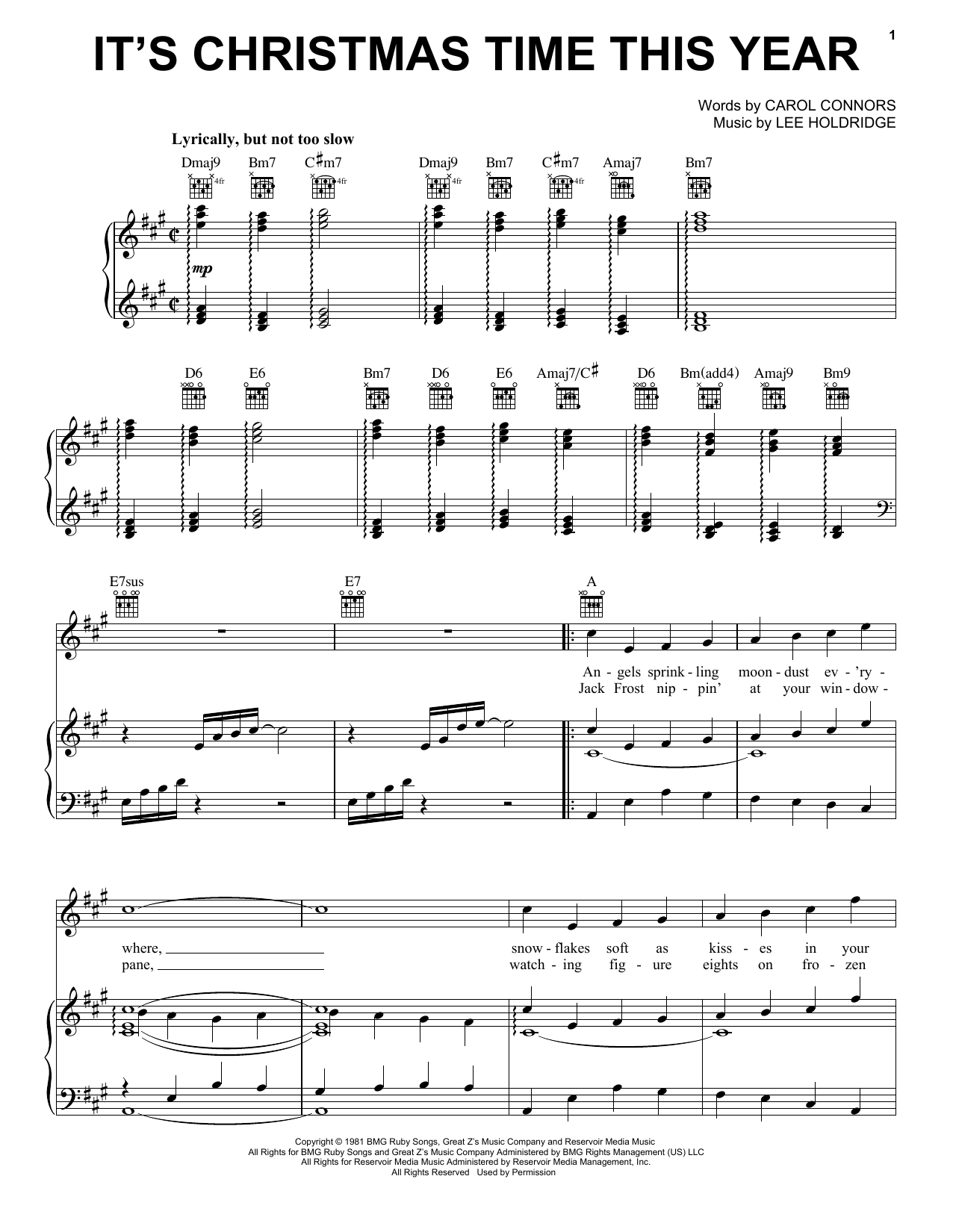 Placido Domingo, Jr. It's Christmas Time This Year Sheet Music Notes & Chords for Piano, Vocal & Guitar (Right-Hand Melody) - Download or Print PDF