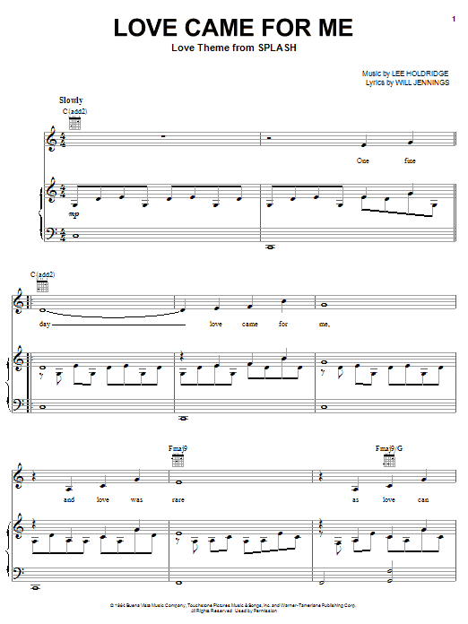 Placido Domingo Love Came For Me Sheet Music Notes & Chords for Piano, Vocal & Guitar (Right-Hand Melody) - Download or Print PDF