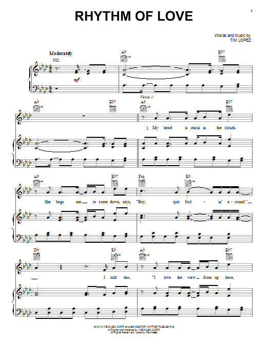 Plain White Ts Rhythm Of Love Sheet Music Notes & Chords for Guitar Tab (Single Guitar) - Download or Print PDF