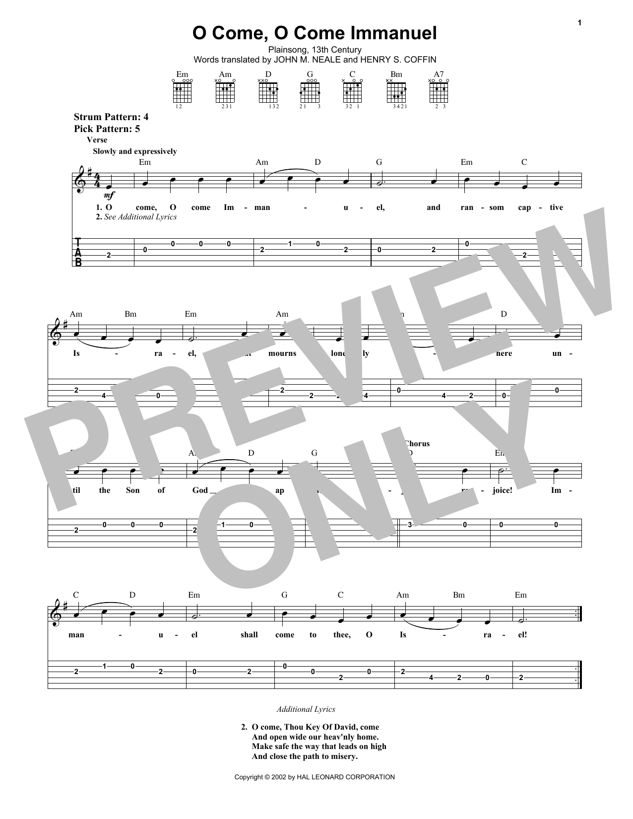 Plainsong, 13th Century O Come, O Come Immanuel Sheet Music Notes & Chords for Flute - Download or Print PDF