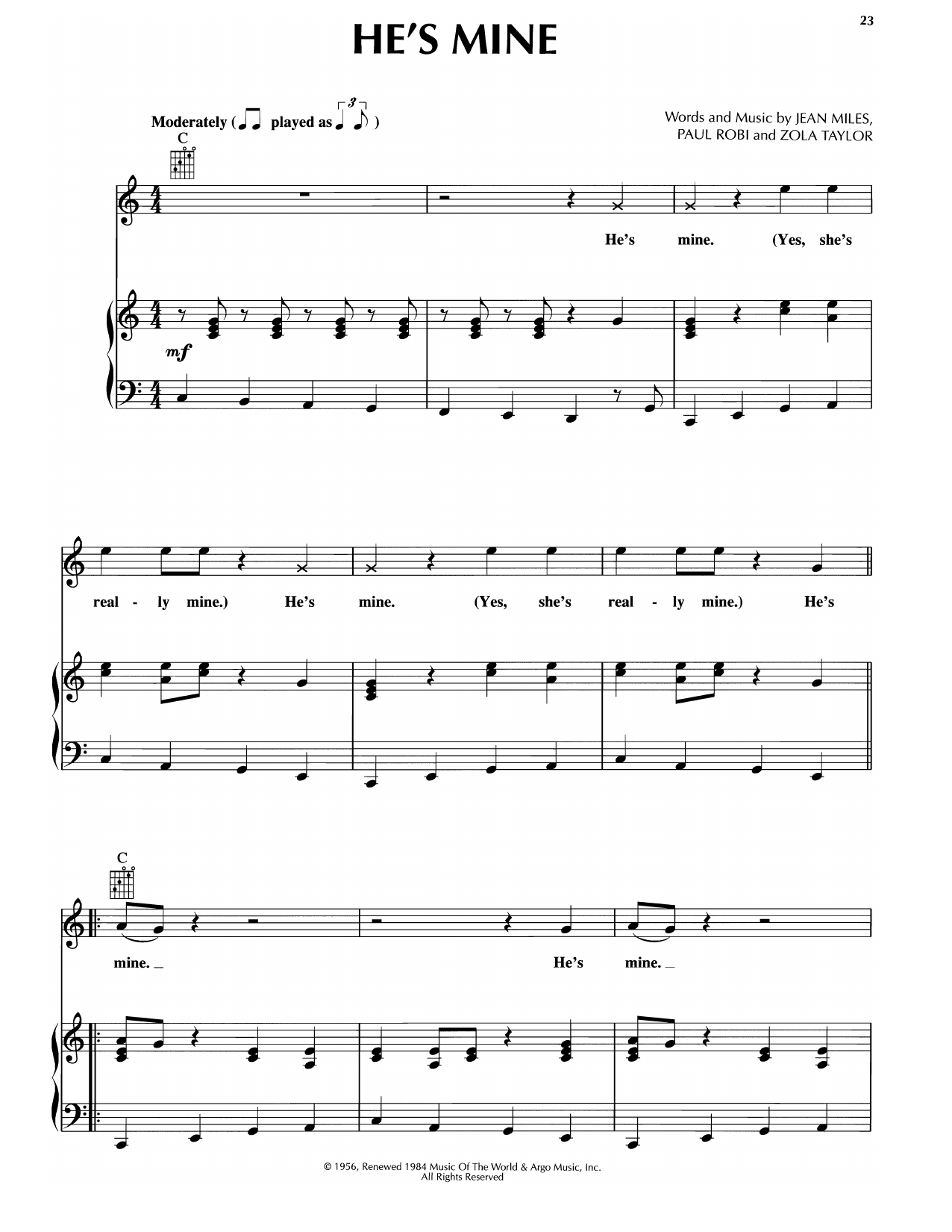 Platters He's Mine Sheet Music Notes & Chords for Piano, Vocal & Guitar Chords (Right-Hand Melody) - Download or Print PDF Platters He's Mine Sheet Music Notes & Chords for Piano, Vocal & Guitar Chords (Right-Hand Melody) - Download or Print PDF