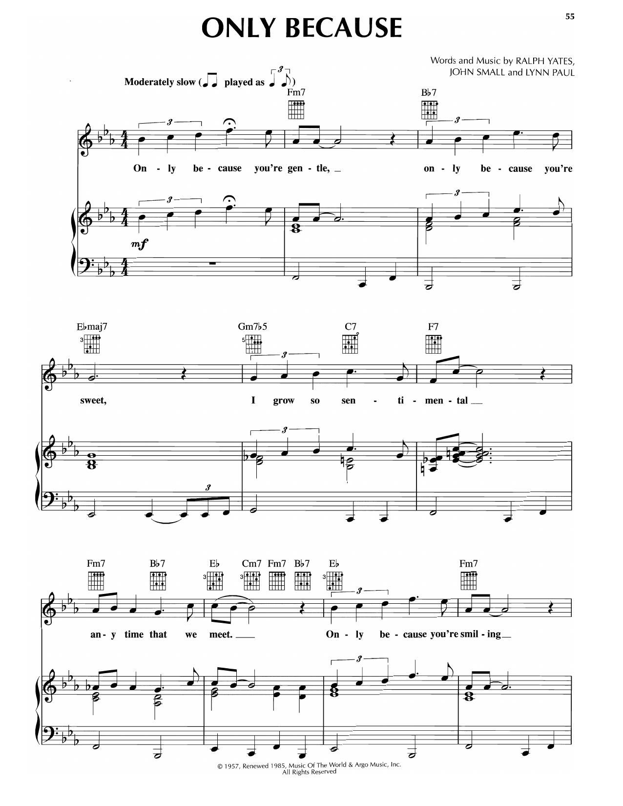 Platters Only Because Sheet Music Notes & Chords for Piano, Vocal & Guitar Chords (Right-Hand Melody) - Download or Print PDF Platters Only Because Sheet Music Notes & Chords for Piano, Vocal & Guitar Chords (Right-Hand Melody) - Download or Print PDF