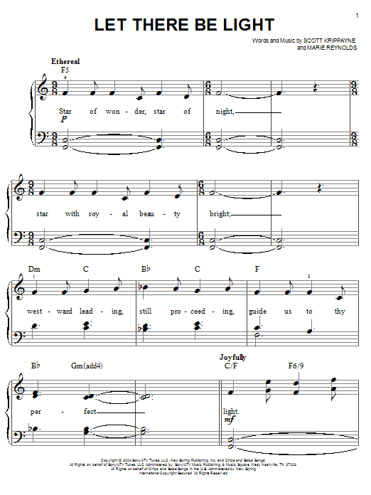 Point Of Grace Let There Be Light Sheet Music Notes & Chords for Piano, Vocal & Guitar (Right-Hand Melody) - Download or Print PDF