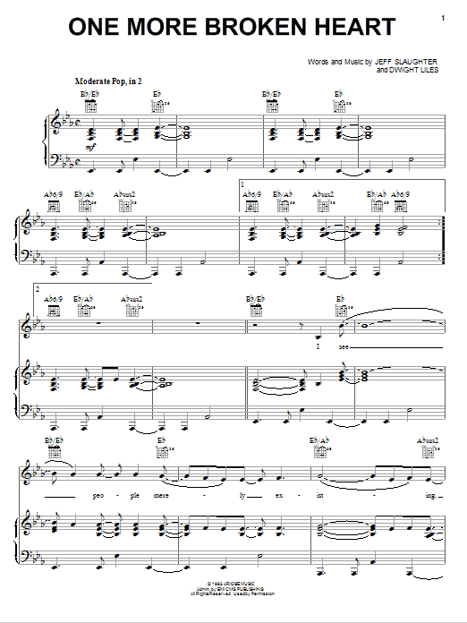 Point Of Grace One More Broken Heart Sheet Music Notes & Chords for Piano, Vocal & Guitar (Right-Hand Melody) - Download or Print PDF Point Of Grace One More Broken Heart Sheet Music Notes & Chords for Piano, Vocal & Guitar (Right-Hand Melody) - Download or Print PDF