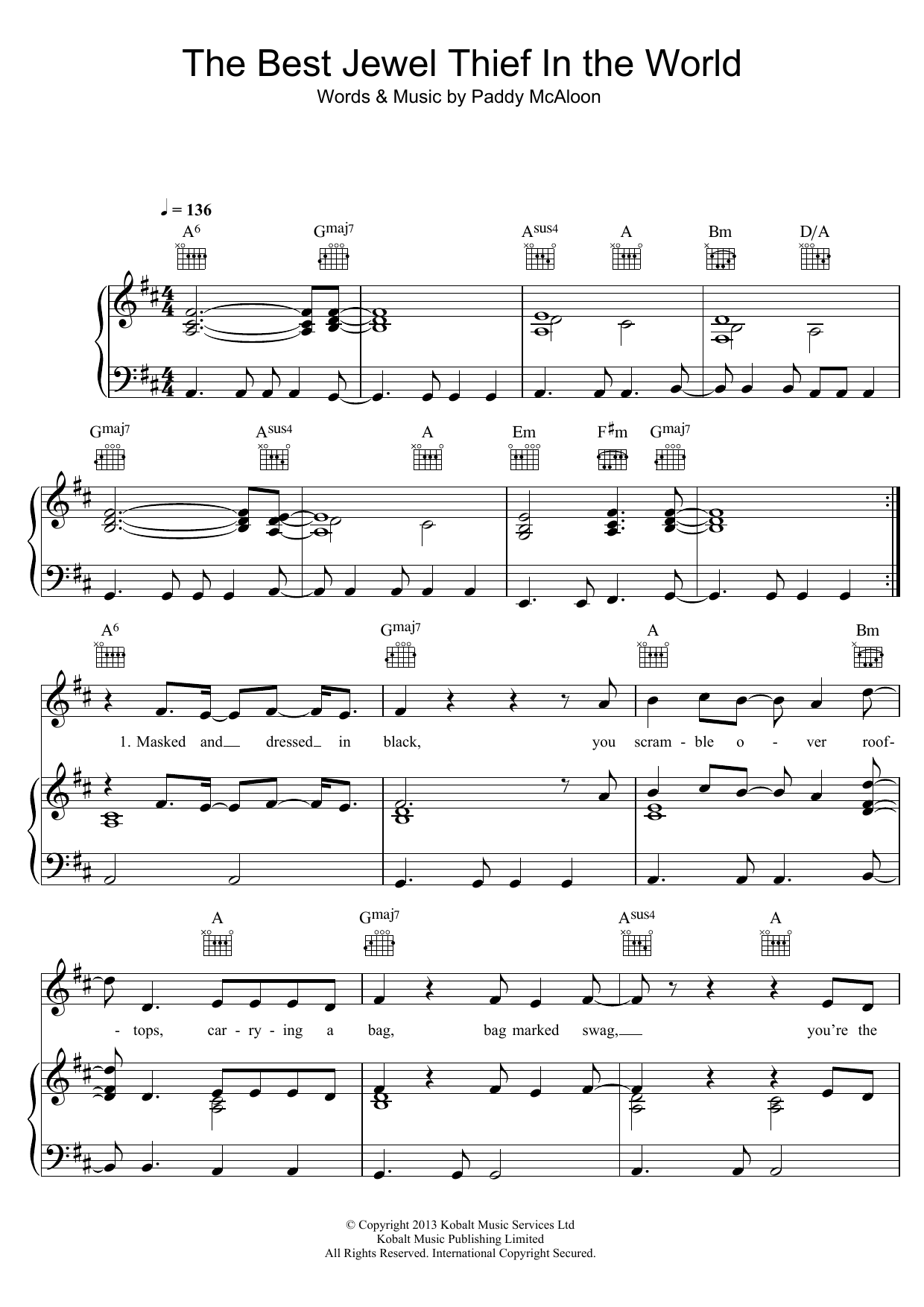 Prefab Sprout The Best Jewel Thief In The World Sheet Music Notes & Chords for Piano, Vocal & Guitar (Right-Hand Melody) - Download or Print PDF Prefab Sprout The Best Jewel Thief In The World Sheet Music Notes & Chords for Piano, Vocal & Guitar (Right-Hand Melody) - Download or Print PDF