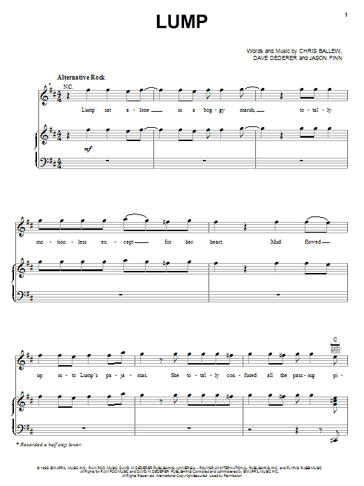 Presidents Of The United States Of America Lump Sheet Music Notes & Chords for Easy Guitar Tab - Download or Print PDF