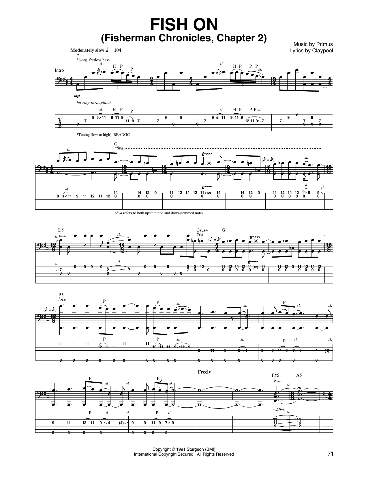 Primus Fish On (Fisherman Chronicles, Chapter 2) Sheet Music Notes & Chords for Guitar Tab - Download or Print PDF