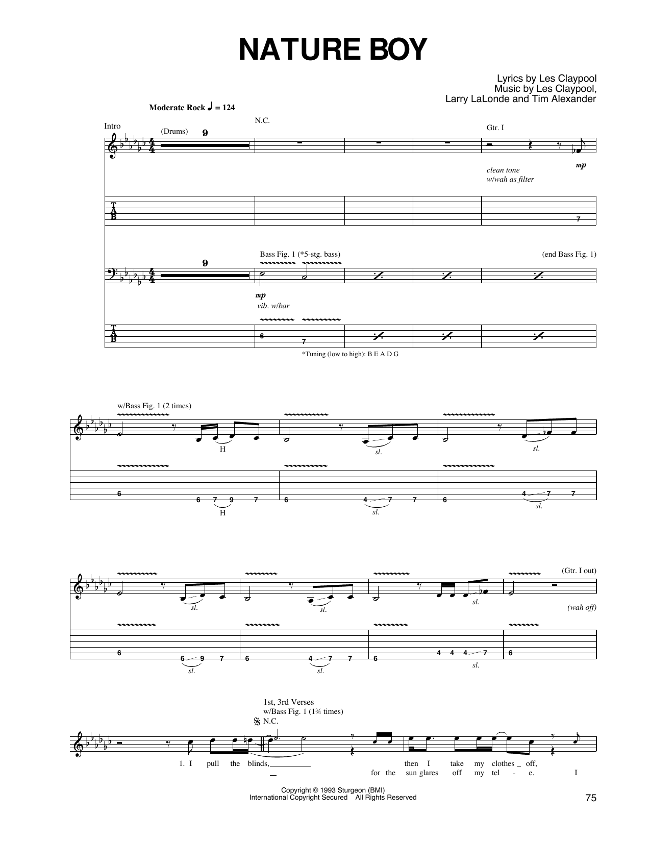 Primus Nature Boy Sheet Music Notes & Chords for Guitar Tab - Download or Print PDF