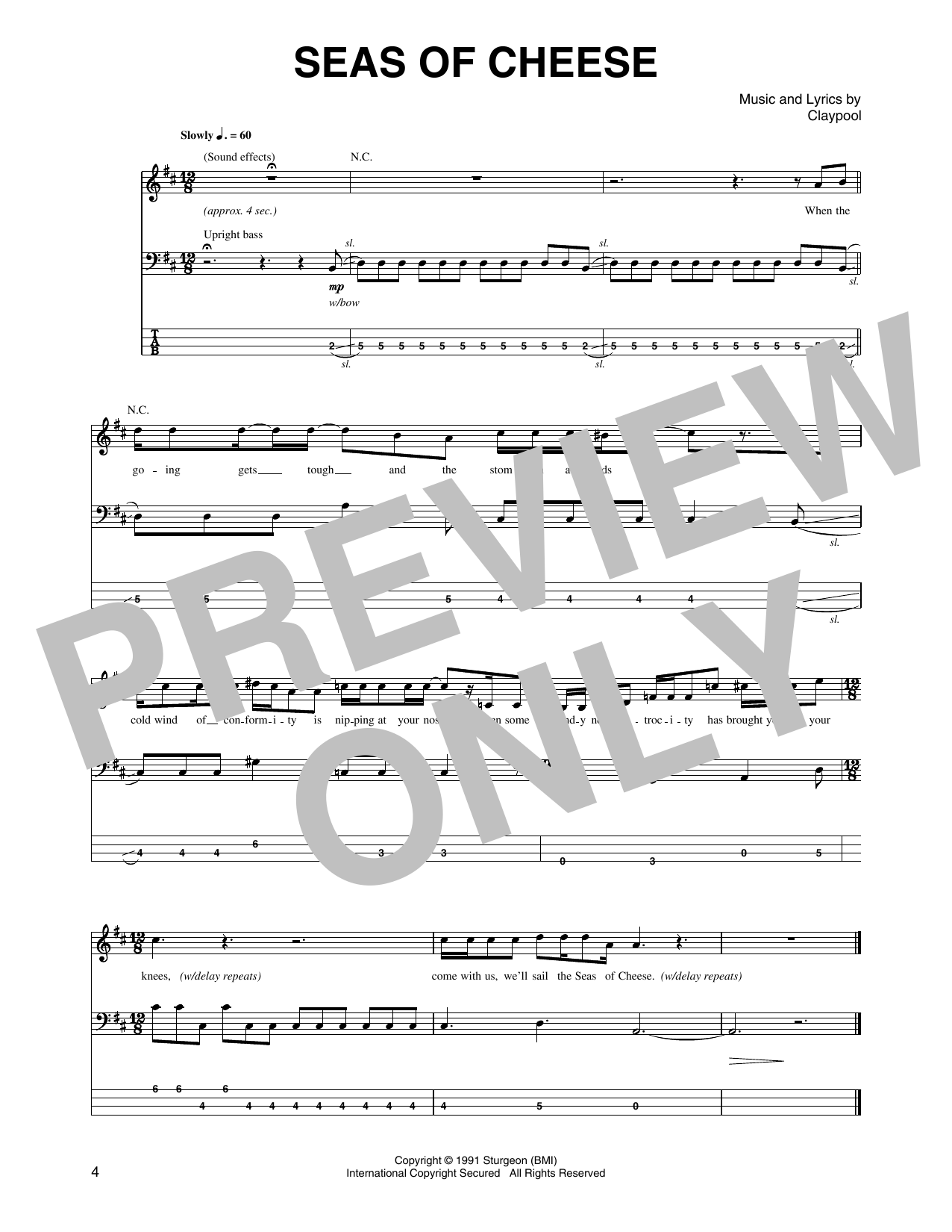 Primus Seas Of Cheese Sheet Music Notes & Chords for Guitar Tab - Download or Print PDF