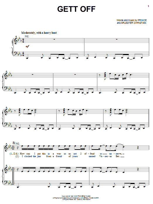 Prince Gett Off Sheet Music Notes & Chords for Guitar Tab - Download or Print PDF