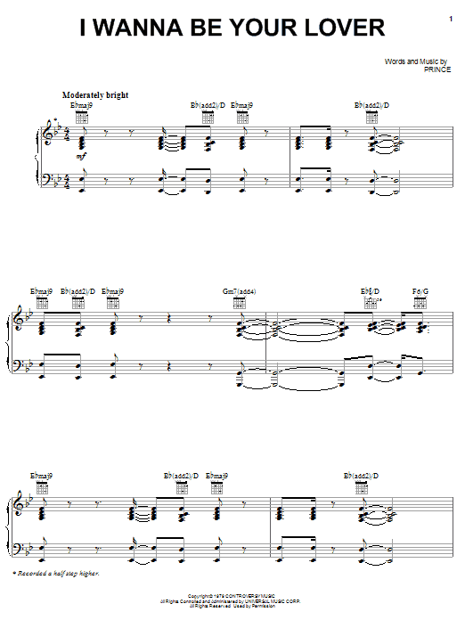 Prince I Wanna Be Your Lover Sheet Music Notes & Chords for Guitar Tab - Download or Print PDF