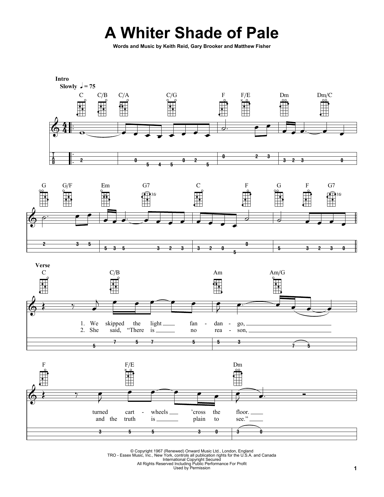 Procol Harum A Whiter Shade Of Pale (arr. Bobby Westfall) Sheet Music Notes & Chords for Mandolin - Download or Print PDF