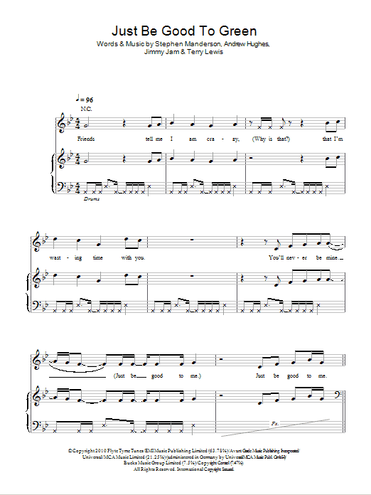 Professor Green Just Be Good To Green (feat. Lily Allen) Sheet Music Notes & Chords for Lyrics & Chords - Download or Print PDF