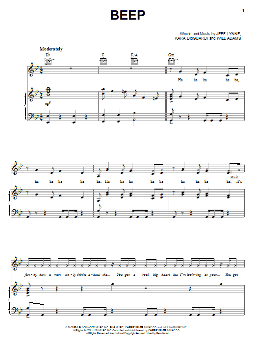 Pussycat Dolls Beep Sheet Music Notes & Chords for Piano, Vocal & Guitar (Right-Hand Melody) - Download or Print PDF