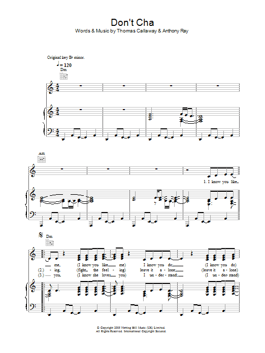 Pussycat Dolls Don't Cha Sheet Music Notes & Chords for 5-Finger Piano - Download or Print PDF