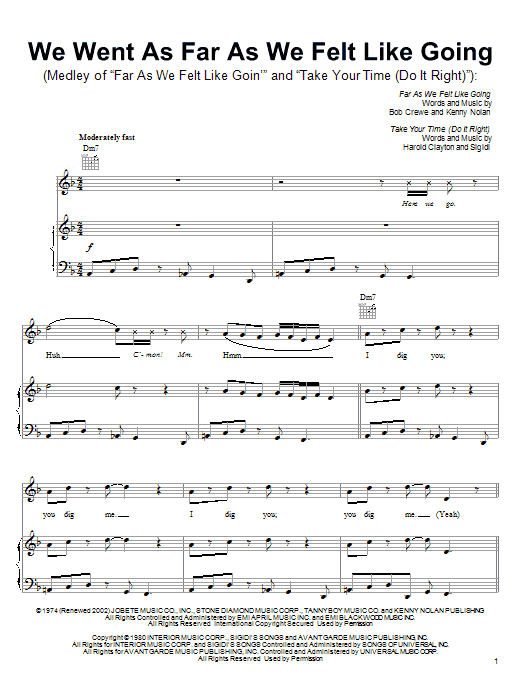 Pussycats Dolls Far As We Felt Like Goin' Sheet Music Notes & Chords for Piano, Vocal & Guitar (Right-Hand Melody) - Download or Print PDF