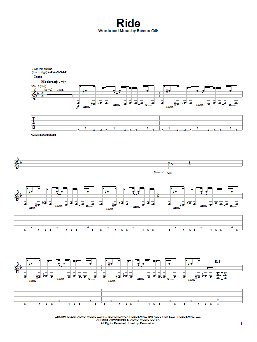Puya Ride Sheet Music Notes & Chords for Guitar Tab - Download or Print PDF