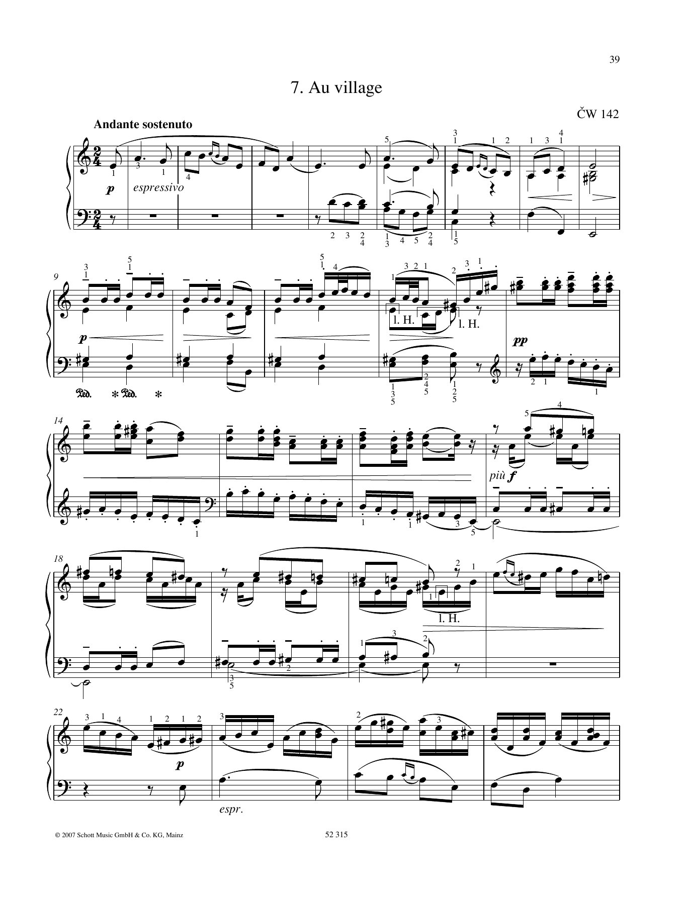 Pyotr Il'yich Tchaikovsky Au village Sheet Music Notes & Chords for Piano Solo - Download or Print PDF
