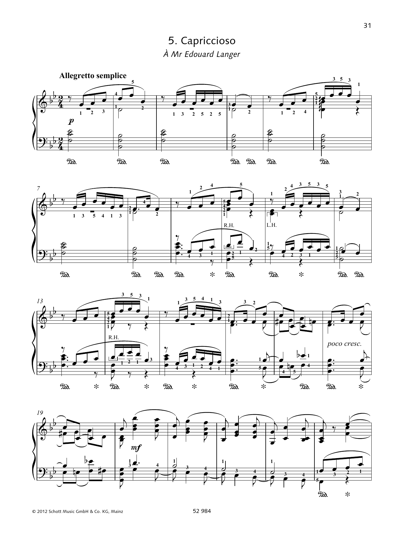 Pyotr Il'yich Tchaikovsky Capriccioso Sheet Music Notes & Chords for Piano Solo - Download or Print PDF