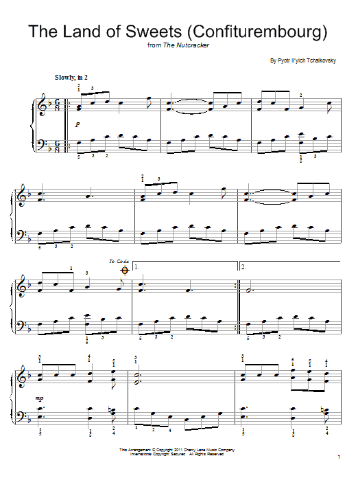 Pyotr Ilyich Tchaikovsky Confiturembourg Sheet Music Notes & Chords for Easy Piano - Download or Print PDF