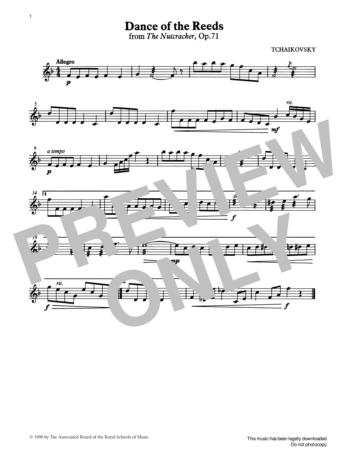 Pyotr Il'yich Tchaikovsky Dance of the Reeds from Graded Music for Tuned Percussion, Book II Sheet Music Notes & Chords for Percussion Solo - Download or Print PDF