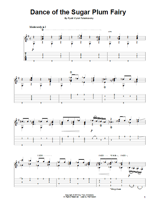 Tony D'Addono Dance Of The Sugar Plum Fairy Sheet Music Notes & Chords for Guitar Tab - Download or Print PDF