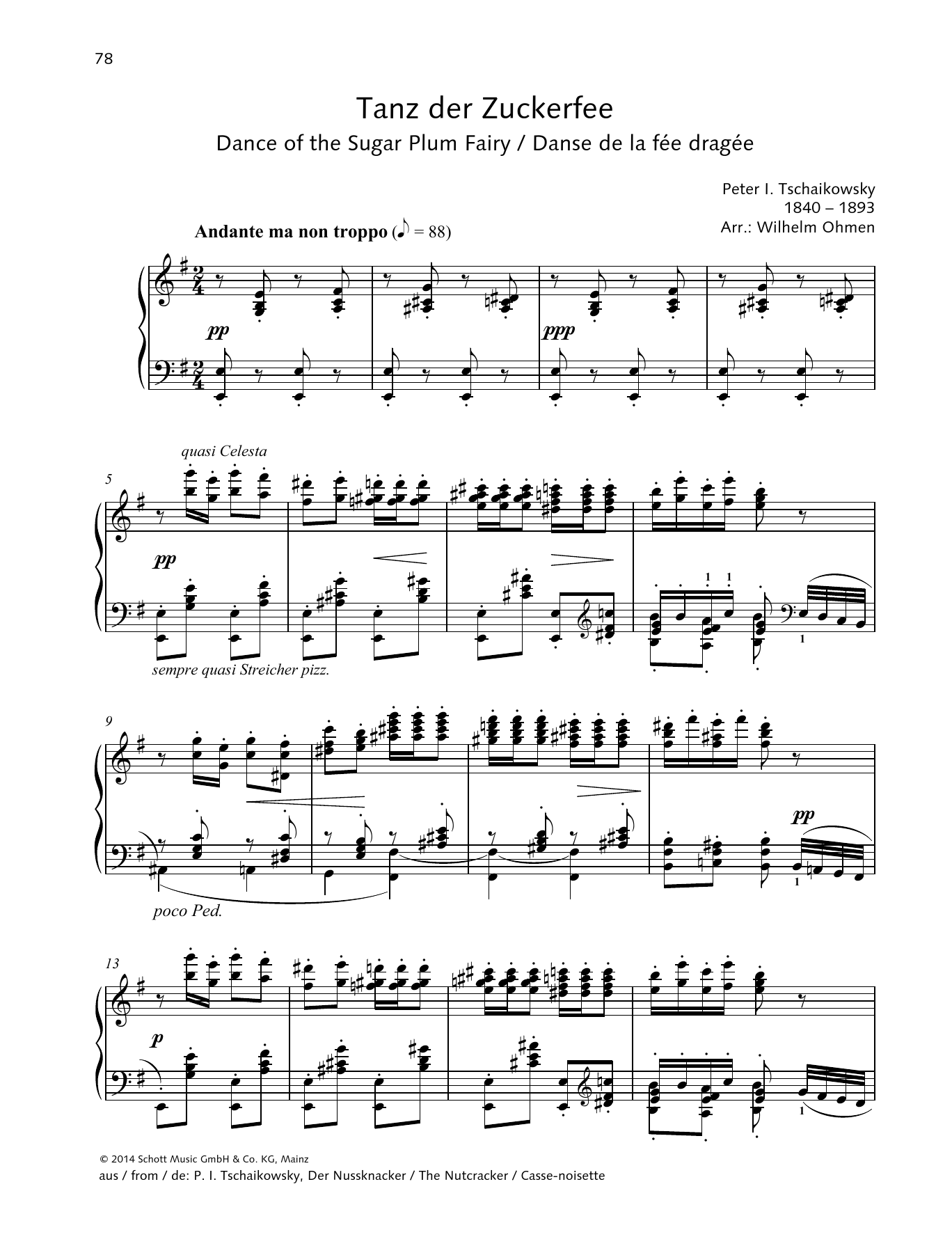 Pyotr Il'yich Tchaikovsky Dance Of The Sugar Plum Fairy Sheet Music Notes & Chords for Piano Solo - Download or Print PDF