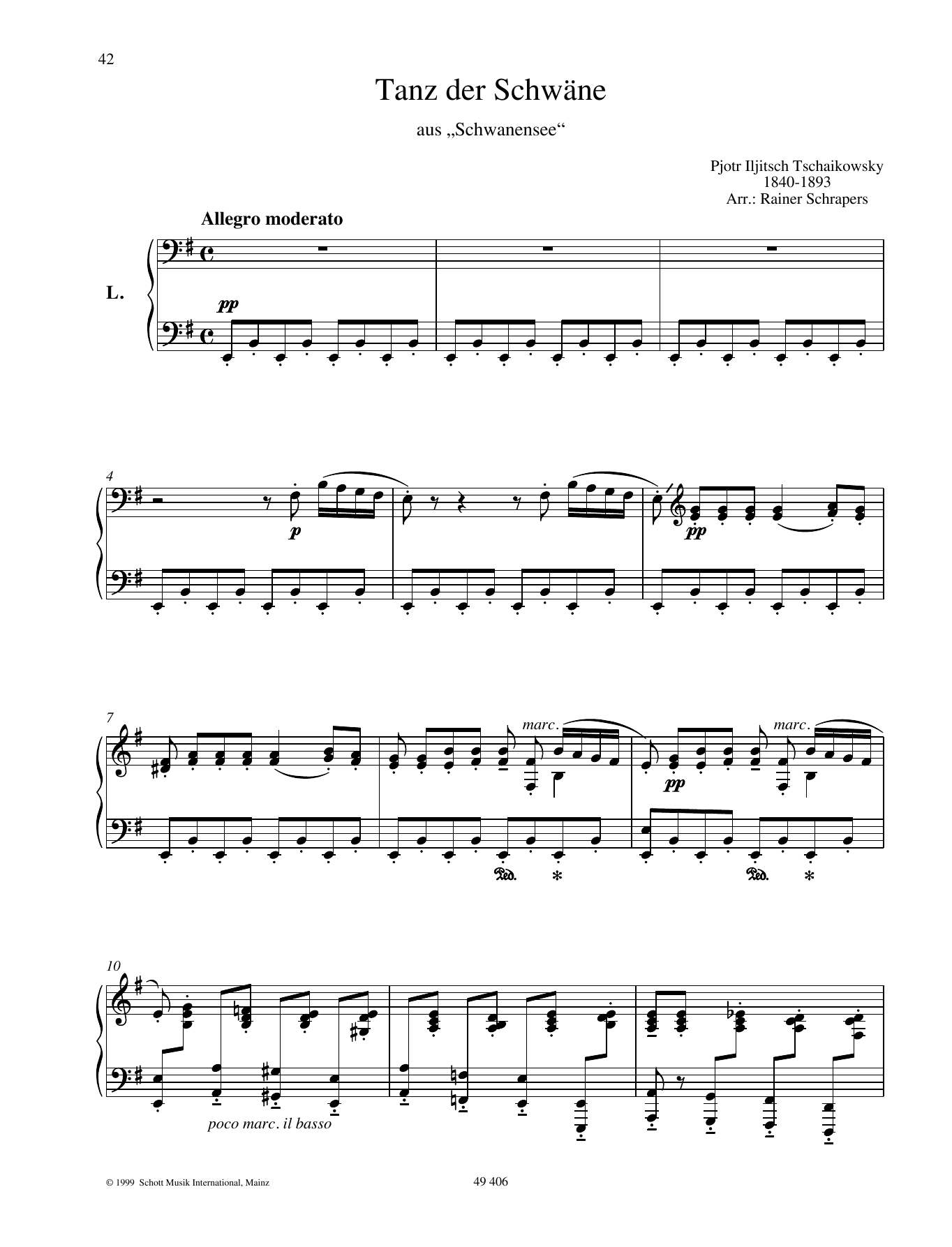 Pyotr Il'yich Tchaikovsky Dance Of The Swans Sheet Music Notes & Chords for Piano Solo - Download or Print PDF