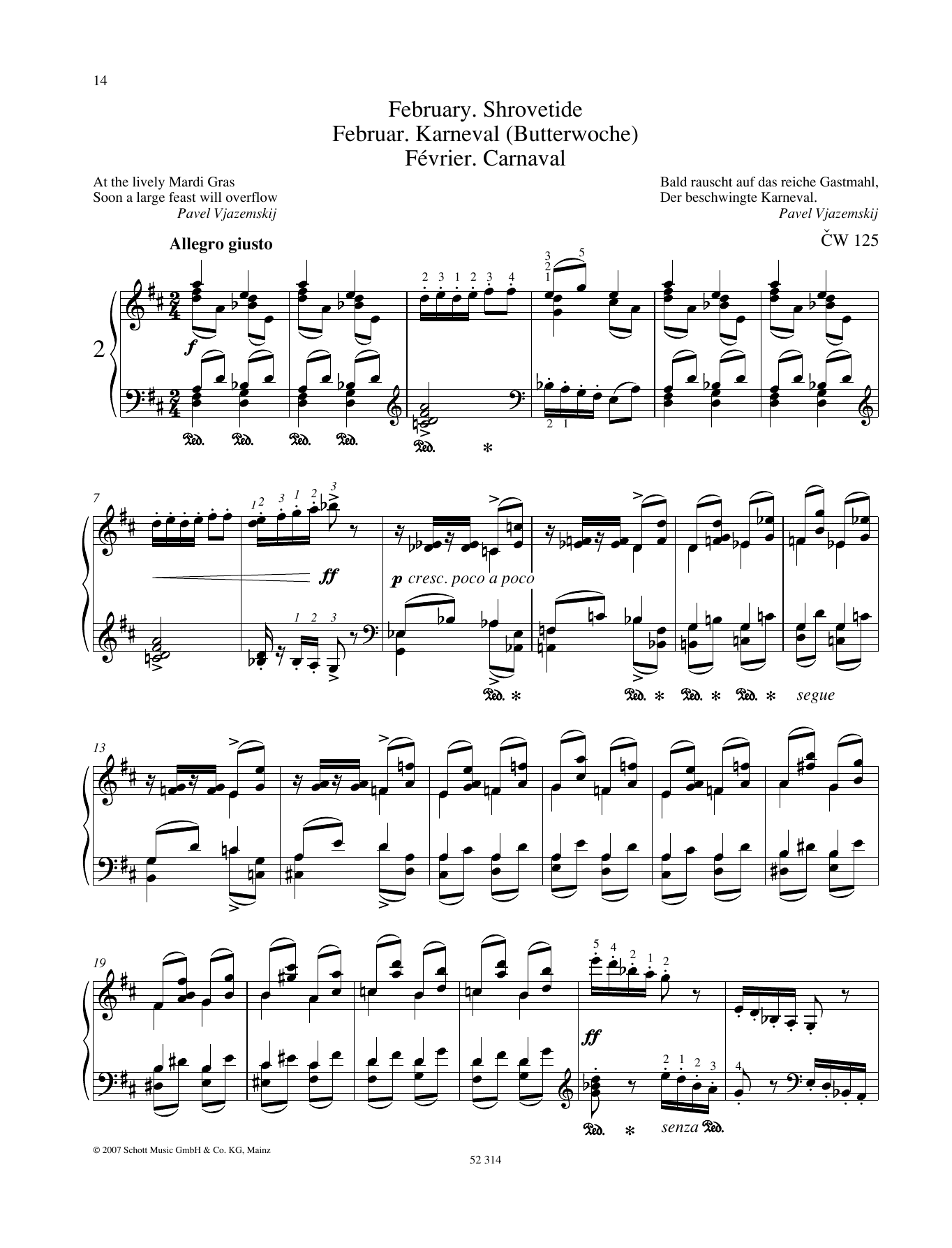 Pyotr Il'yich Tchaikovsky February Sheet Music Notes & Chords for Piano Solo - Download or Print PDF