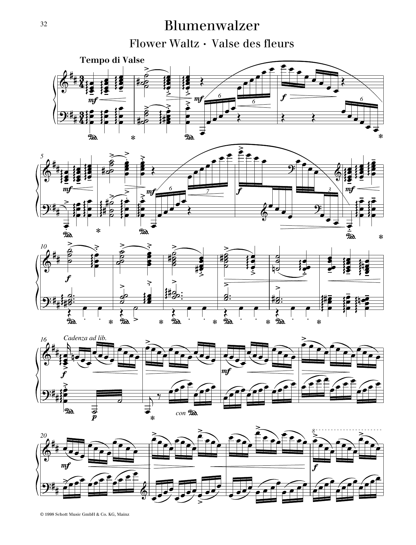 Pyotr Il'yich Tchaikovsky Flower Waltz Sheet Music Notes & Chords for Piano Solo - Download or Print PDF