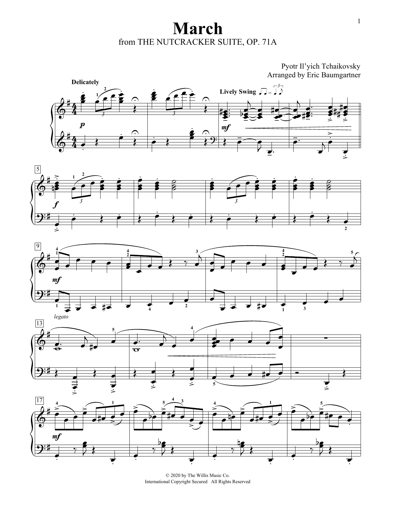 Pyotr Il'yich Tchaikovsky March [Jazz version] (arr. Eric Baumgartner) Sheet Music Notes & Chords for Educational Piano - Download or Print PDF