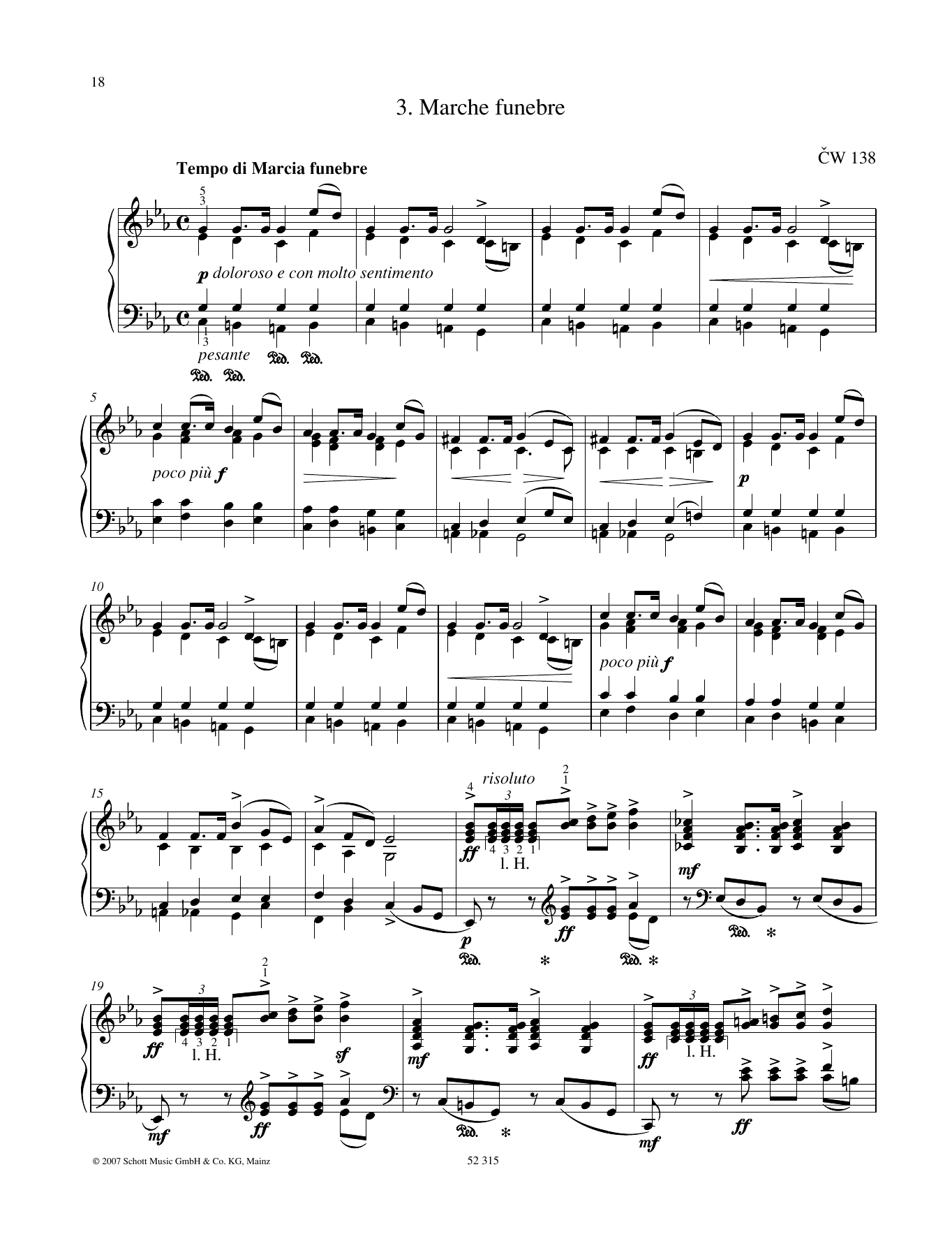 Pyotr Il'yich Tchaikovsky Marche Funebre Sheet Music Notes & Chords for Piano Solo - Download or Print PDF