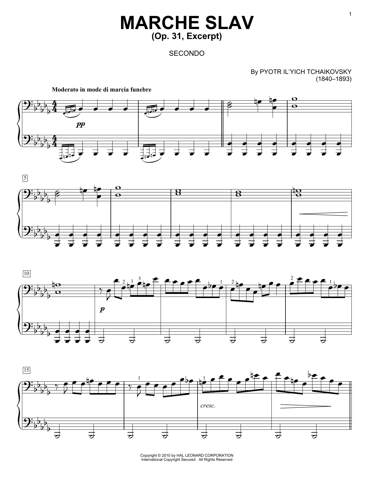 Pyotr Il'yich Tchaikovsky Marche Slav, Op. 31 Sheet Music Notes & Chords for Flute - Download or Print PDF