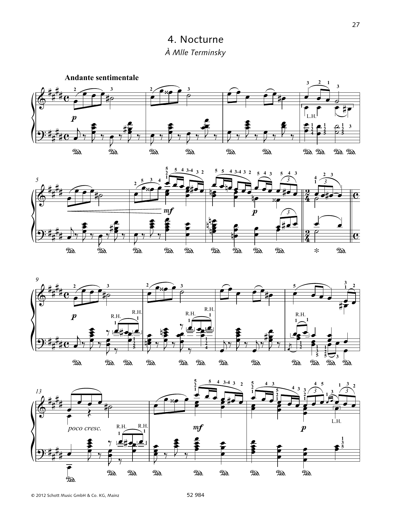 Pyotr Il'yich Tchaikovsky Nocturne Sheet Music Notes & Chords for Piano Solo - Download or Print PDF
