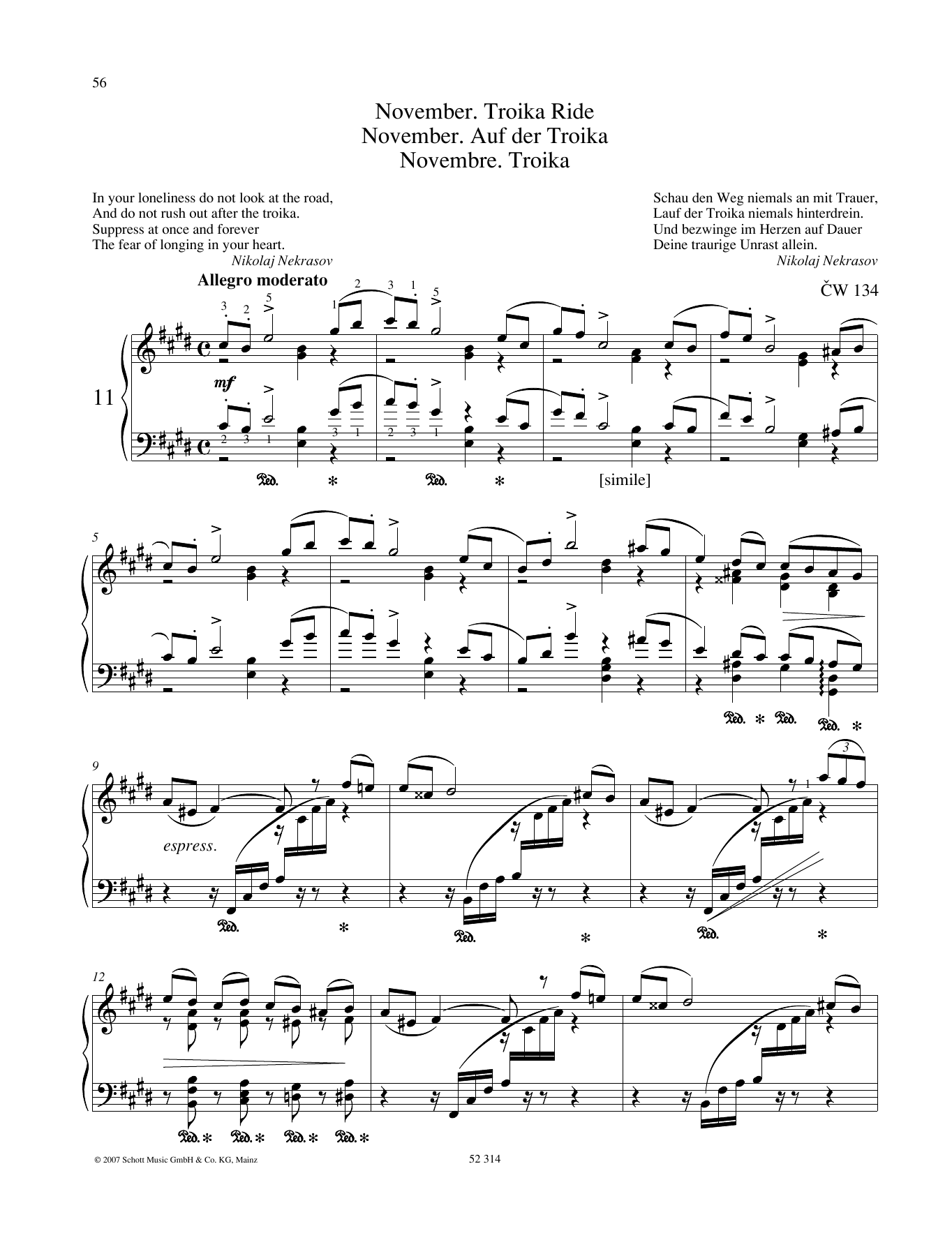 Pyotr Il'yich Tchaikovsky November Sheet Music Notes & Chords for Piano Solo - Download or Print PDF