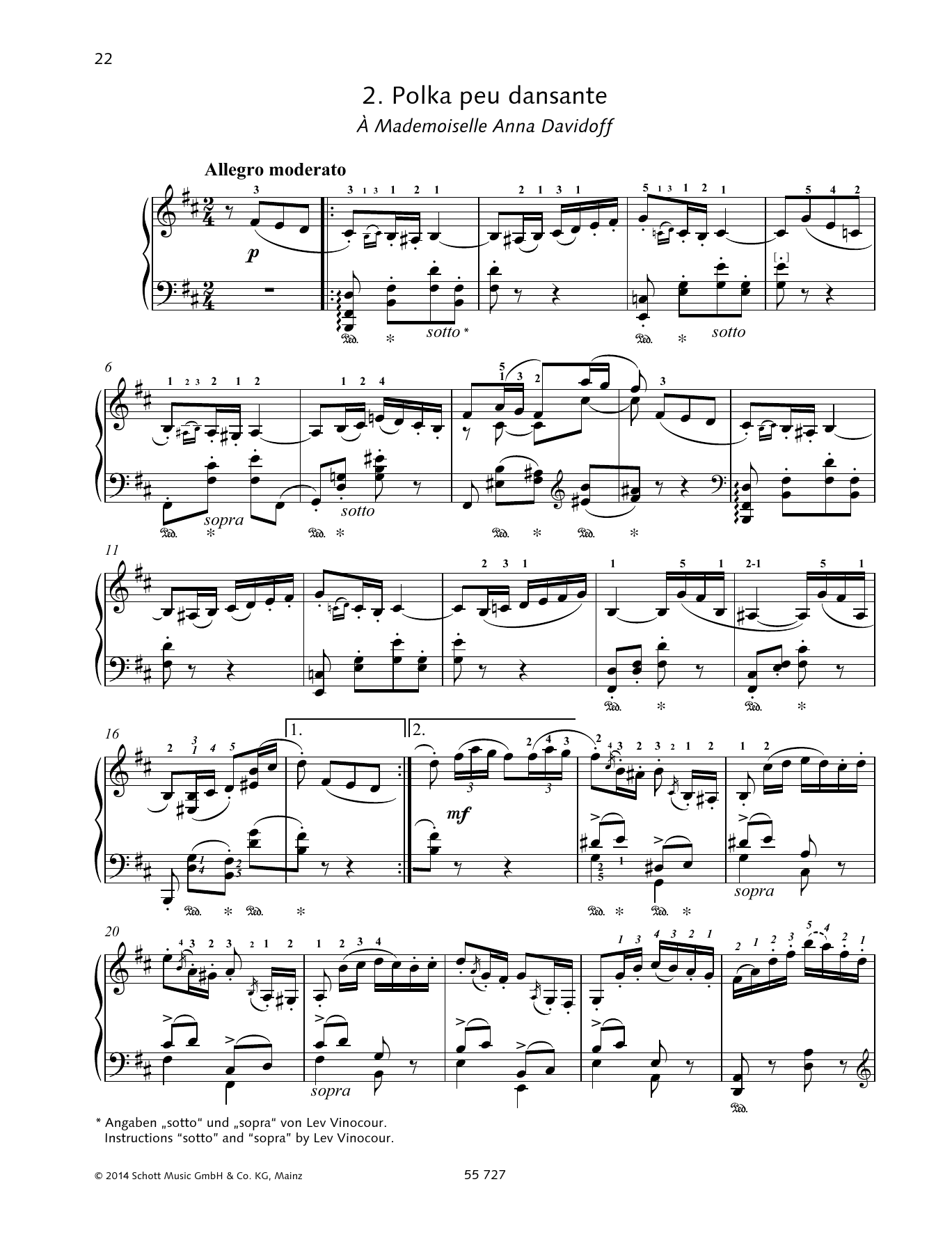 Pyotr Il'yich Tchaikovsky Polka peu dansante Sheet Music Notes & Chords for Piano Solo - Download or Print PDF