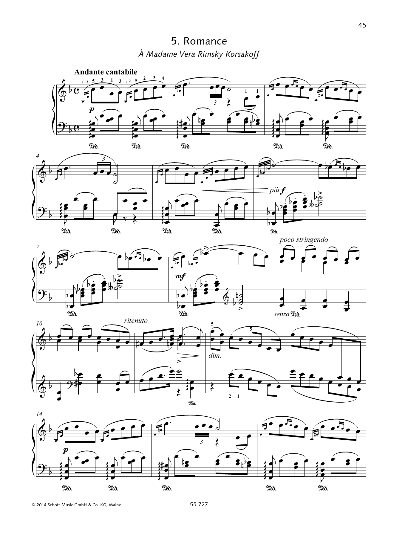 Pyotr Il'yich Tchaikovsky Romance Sheet Music Notes & Chords for Piano Solo - Download or Print PDF