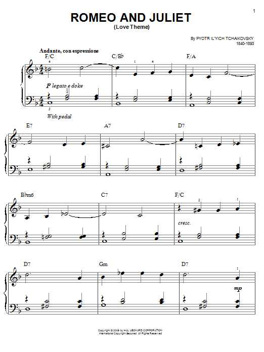 Pyotr Il'yich Tchaikovsky Romeo And Juliet (Love Theme) Sheet Music Notes & Chords for Flute - Download or Print PDF