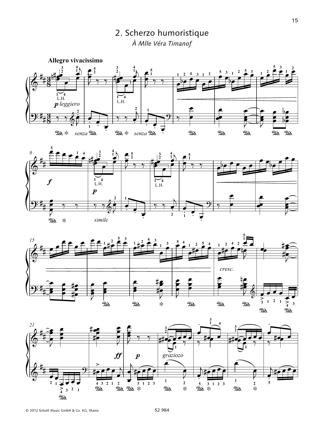 Pyotr Il'yich Tchaikovsky Scherzo Humoristique Sheet Music Notes & Chords for Piano Solo - Download or Print PDF