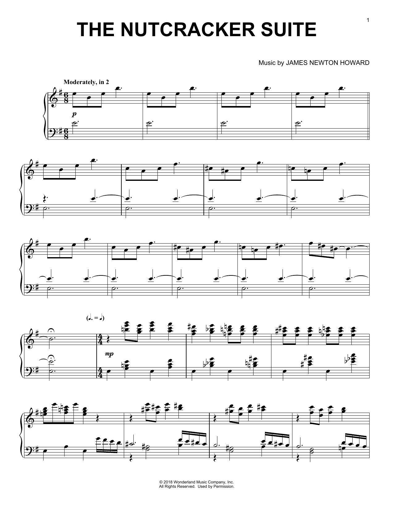 Pyotr Ilyich Tchaikovsky The Nutcracker Suite (from The Nutcracker and The Four Realms) Sheet Music Notes & Chords for Piano Solo - Download or Print PDF