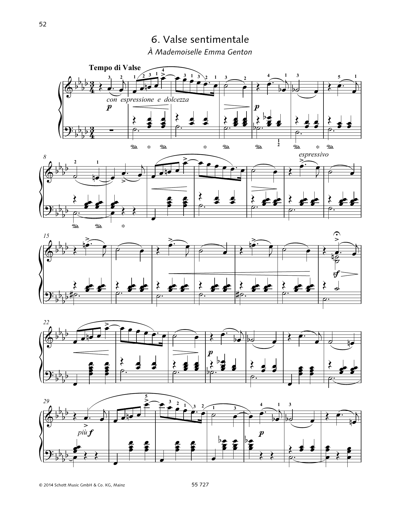 Pyotr Il'yich Tchaikovsky Valse Sentimentale Sheet Music Notes & Chords for Piano Solo - Download or Print PDF