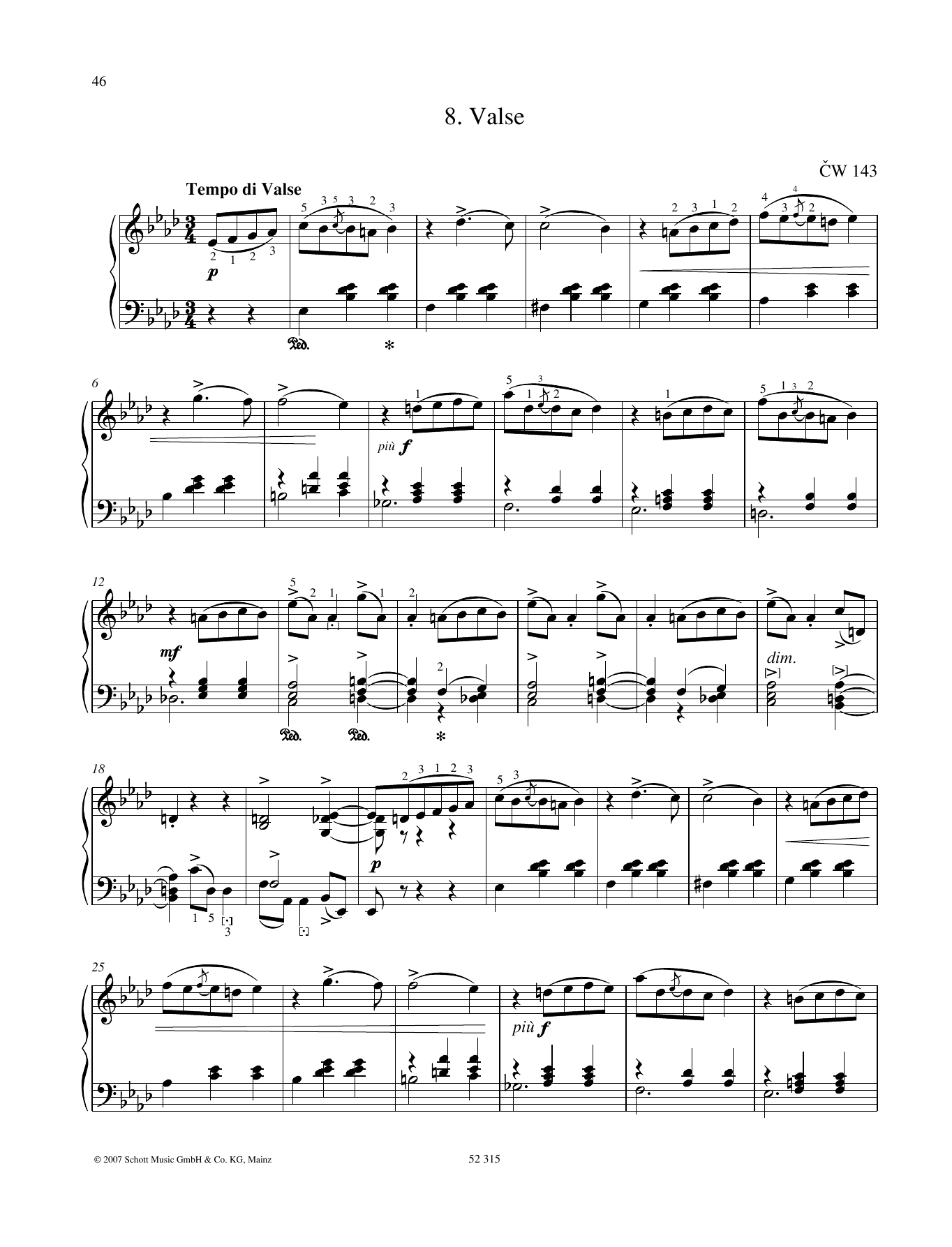 Pyotr Il'yich Tchaikovsky Valse Sheet Music Notes & Chords for Piano Solo - Download or Print PDF