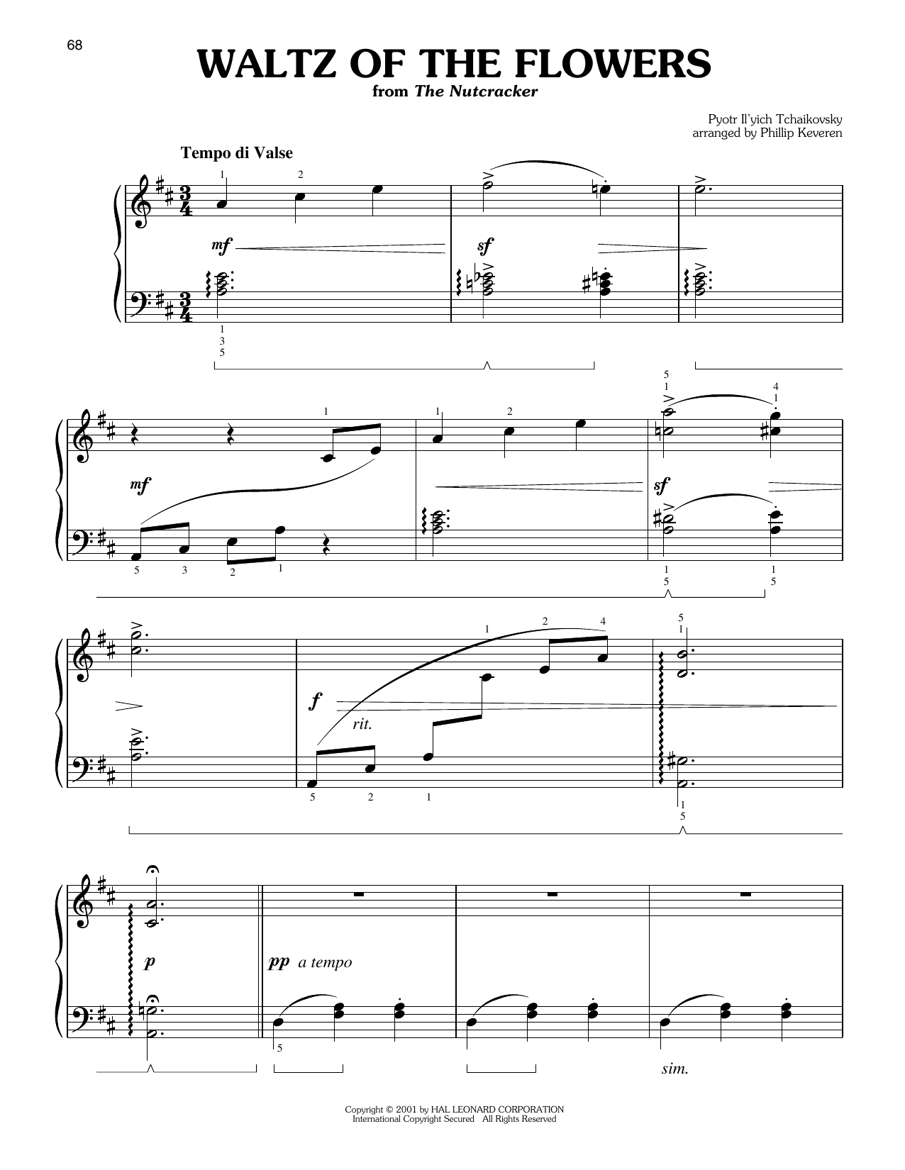 Pyotr Il'yich Tchaikovsky Waltz Of The Flowers, Op. 71a (arr. Phillip Keveren) Sheet Music Notes & Chords for Easy Piano - Download or Print PDF