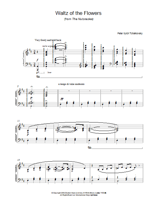 Pyotr Il'yich Tchaikovsky Waltz Of The Flowers Sheet Music Notes & Chords for FLTPNO - Download or Print PDF