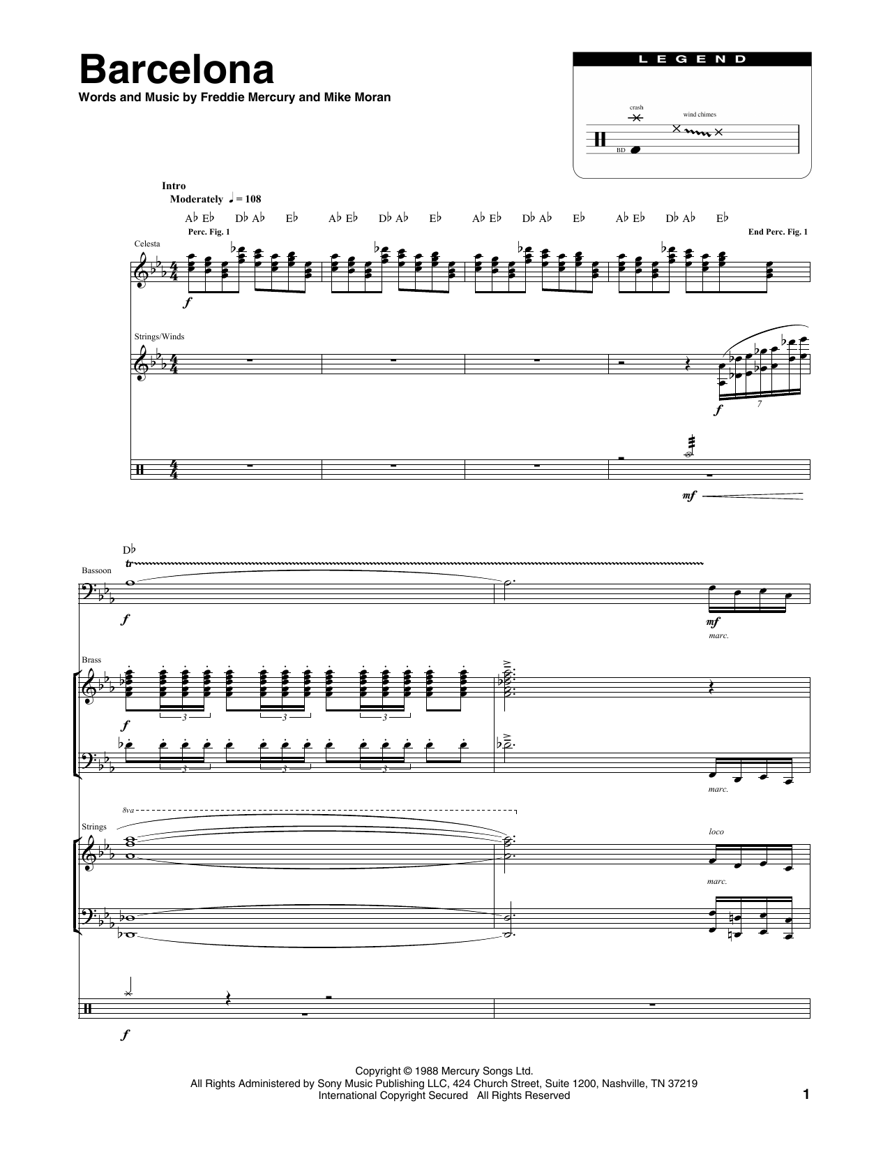 Queen Barcelona Sheet Music Notes & Chords for Transcribed Score - Download or Print PDF