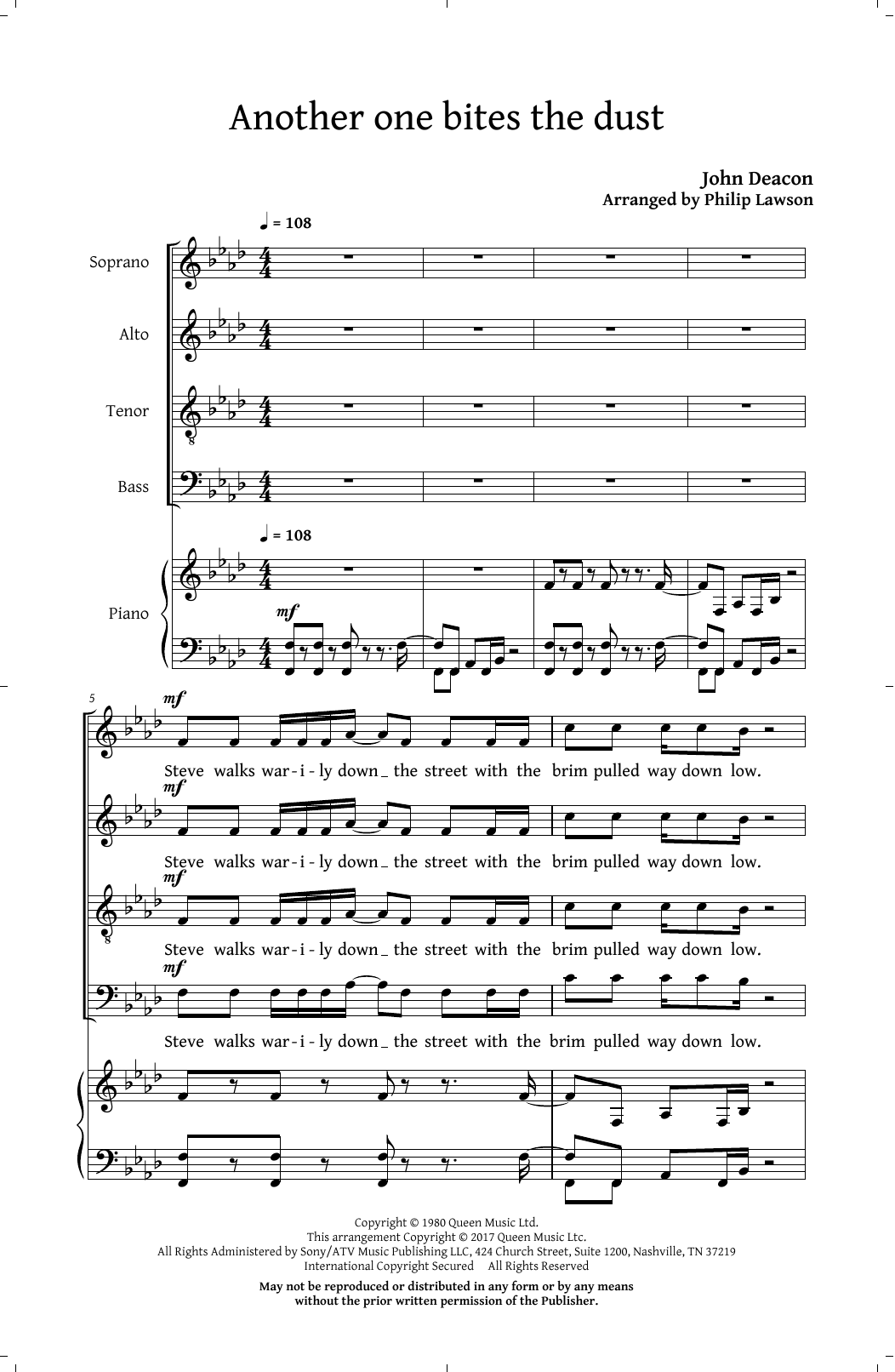 Queen Classic Queen (Choral Collection) (Arr. Philip Lawson) Sheet Music Notes & Chords for TTBB - Download or Print PDF