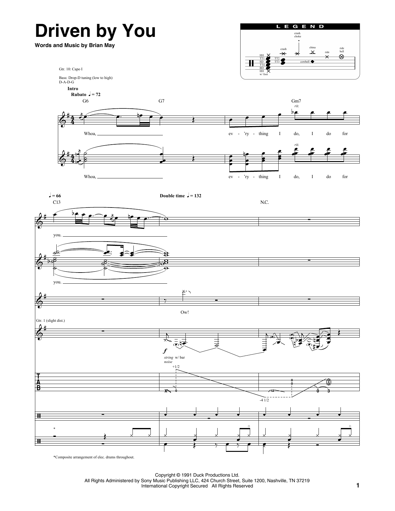 Queen Driven By You Sheet Music Notes & Chords for Transcribed Score - Download or Print PDF Queen Driven By You Sheet Music Notes & Chords for Transcribed Score - Download or Print PDF