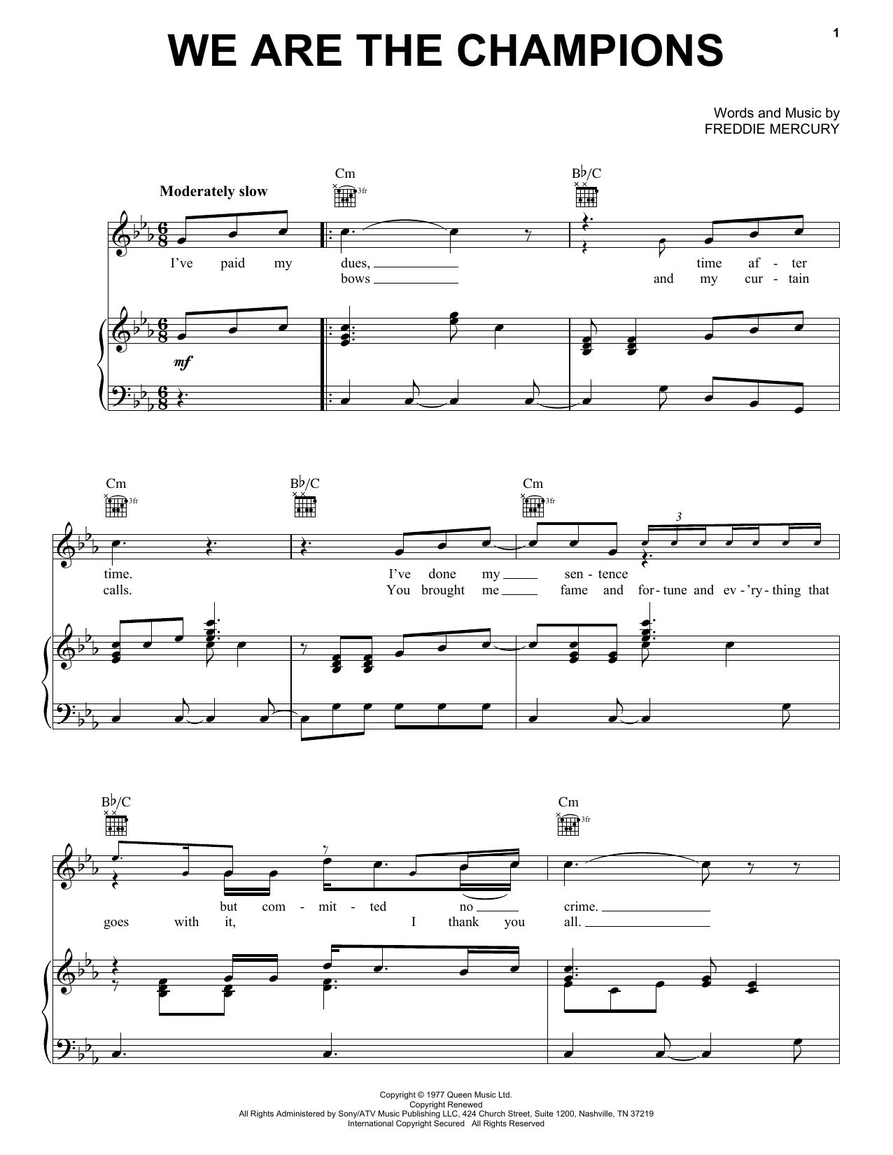 Queen We Are The Champions Sheet Music Notes & Chords for Ukulele - Download or Print PDF