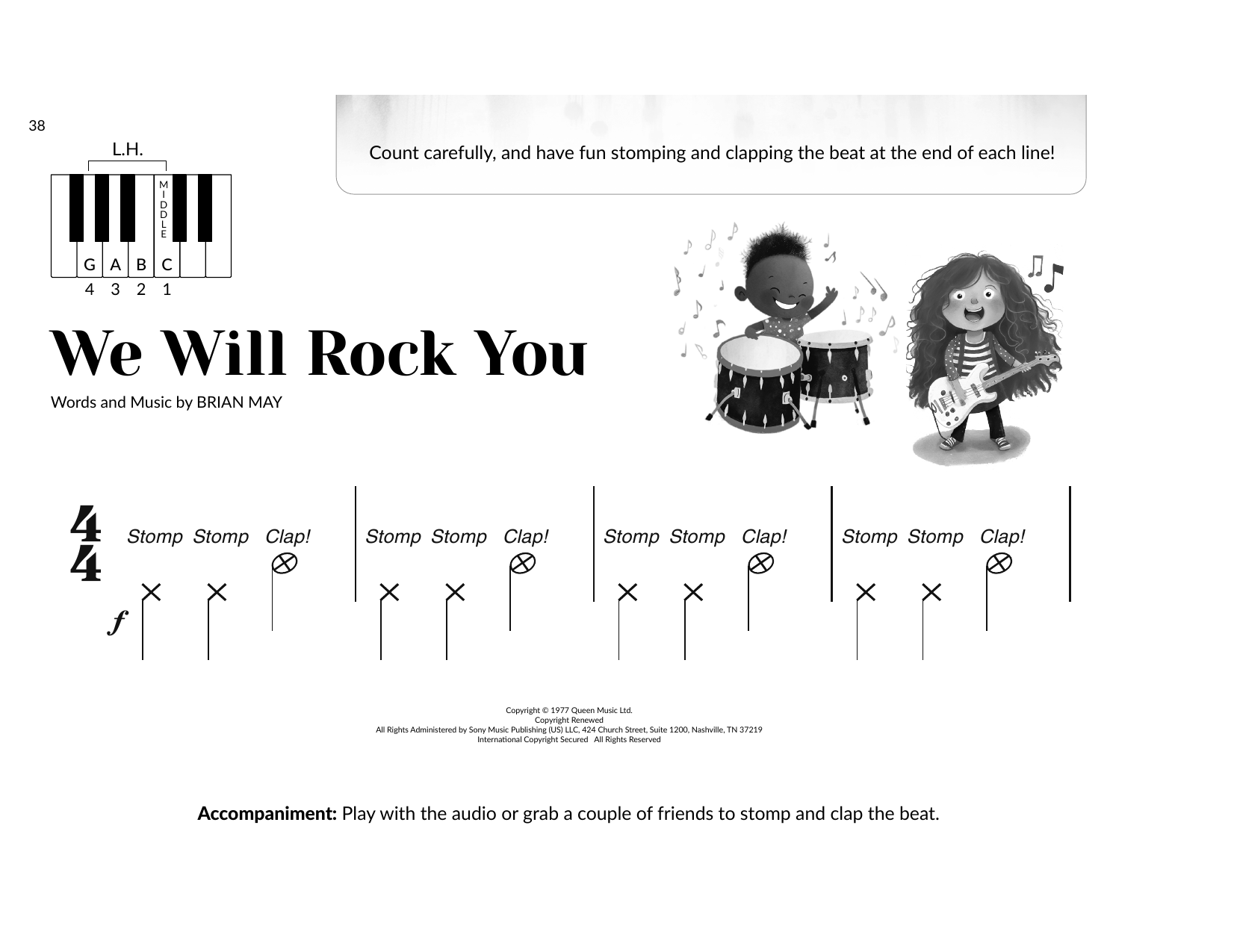 Queen We Will Rock You (arr. Brittany McCorriston) Sheet Music Notes & Chords for Very Beginner Piano - Download or Print PDF